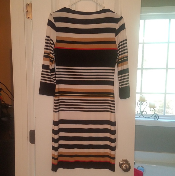 Bisou Bisou Striped Sheath Dress. Size 4. - Picture 7 of 8